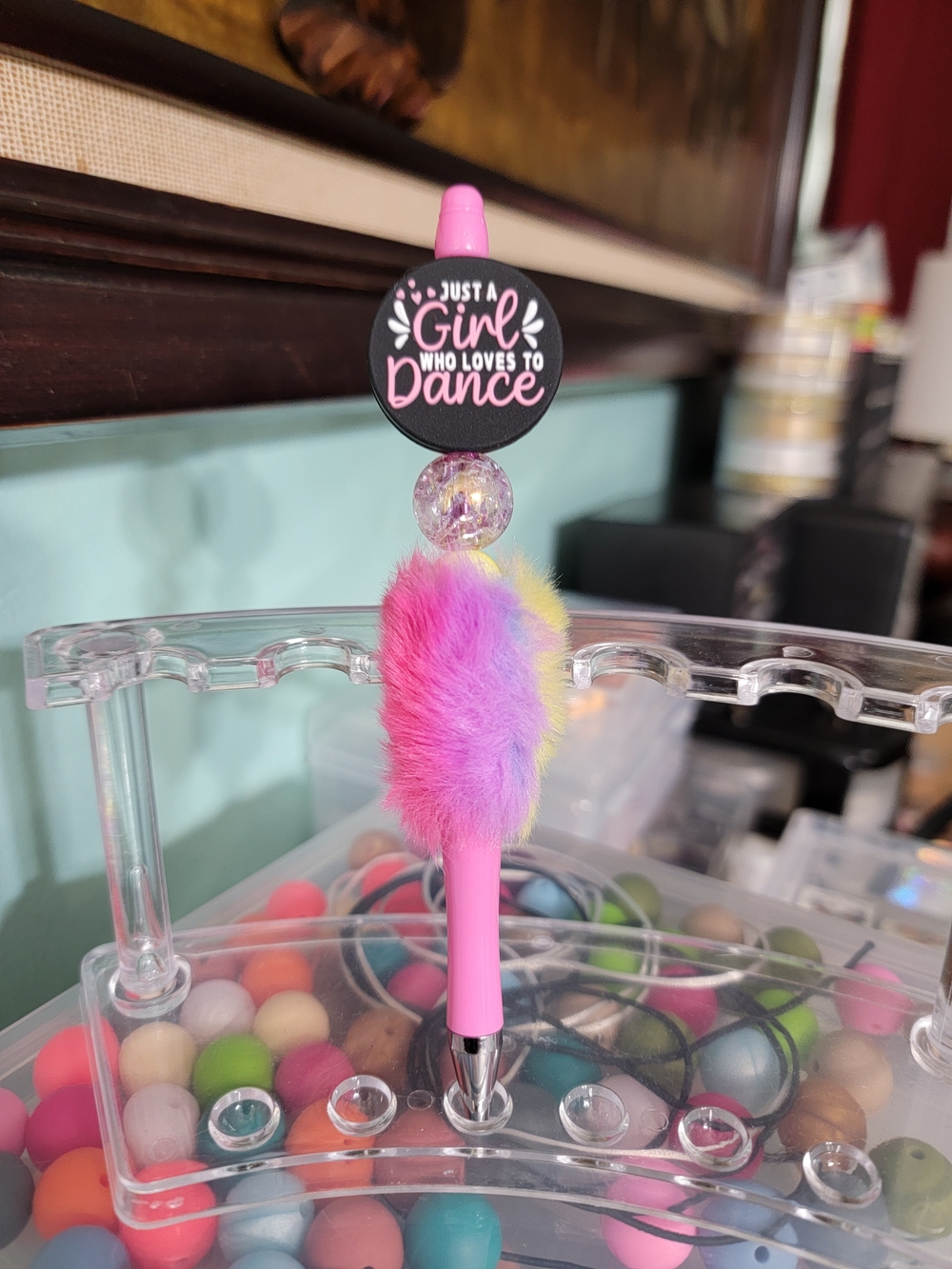 Pink 'Just a Girl Who Loves to Dance' Fuzzy Pen - Picture 5 of 5
